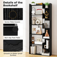 Tangkula 6-Tier Bookshelf | 64”H Tall Open Bookcase with Anti-Tip Kits (1/2)