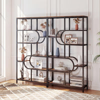 Geometric Bookshelf Freestanding Open Bookcase with 8 Storage Shelves(1/2)