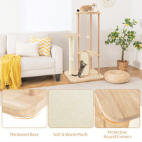 Tangkula Wood Cat Tree for Indoor Cats, Multi-Level Modern Cat Tower with Sisal Scratching Board & Post
