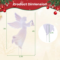 Tangkula 2 Pieces 3 FT Outdoor Christmas Angel Yard Signs Decoration