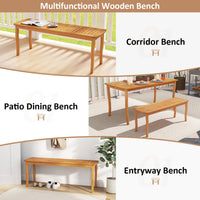 Tangkula Acacia Wood Outdoor Bench for Garden
