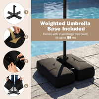 Tangkula 9 FT 2-Tiers Outdoor Scalloped Table Umbrella with Base Included