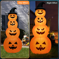 Tangkula 8 FT Halloween Inflatable Pumpkin, 4 Pumpkins Stack Halloween Decorations