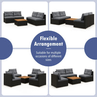 Tangkula 5 Pieces Wicker Patio Furniture Set