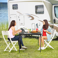 Tangkula 34" Folding Table, Portable Picnic Table with All-Weather HDPE Tabletop, Heavy-Duty Metal Frame