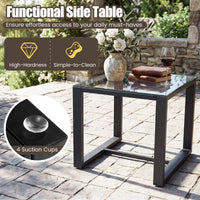 Tangkula 5 Pieces Wicker Patio Conversation Set for Porch