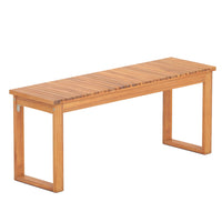Tangkula 43.5" 2-Person Acacia Wood Outdoor Bench (1/2)