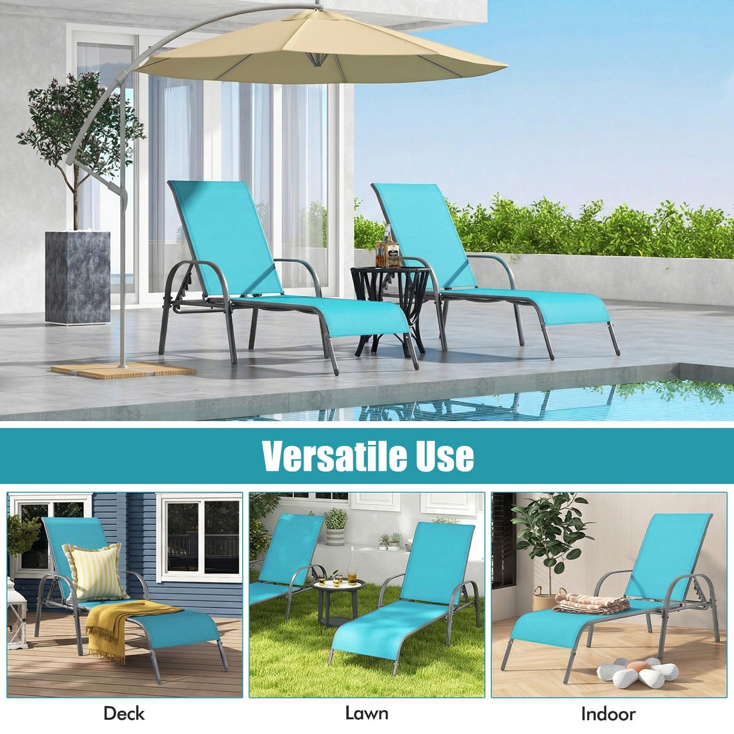Tangkula Lounge Chair Outdoor Patio Chaise Lounge(1/2)