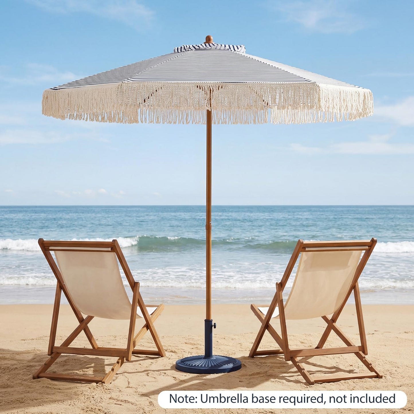 Tangkula 7Ft Patio Umbrella with Fringe 2-Tier Outdoor Boho Umbrella