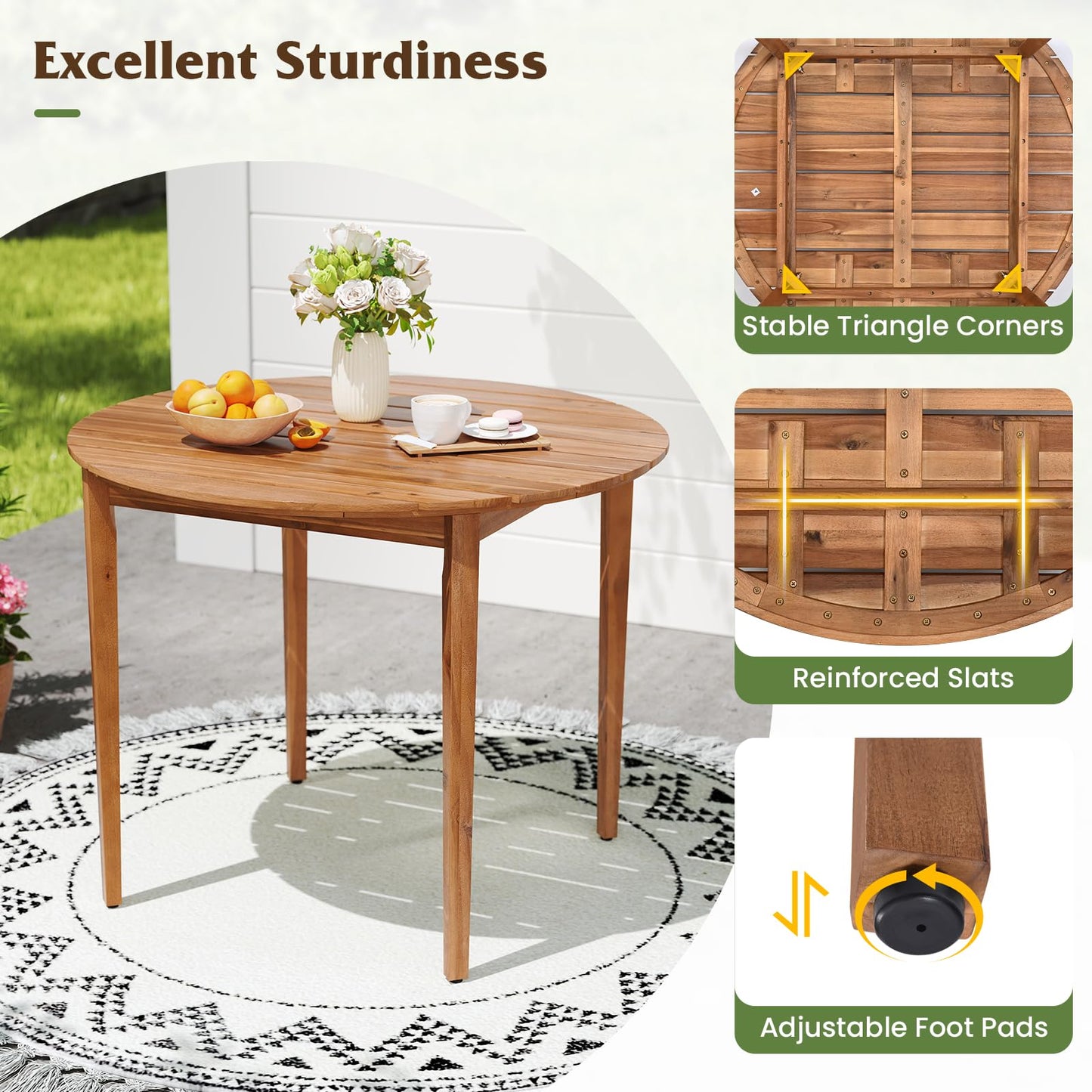 Tangkula 5 Piece Patio Dining Set for 4