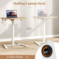Tangkula Chariot de bureau mobile pliable avec plateau inclinable à 90°