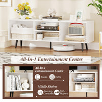 Tangkula White TV Stand for 55-Inch TV 47.5” TV Console Cabinet