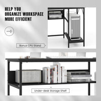 Tangkula 55 Inch Computer Desk with Power Outlet & USB Ports