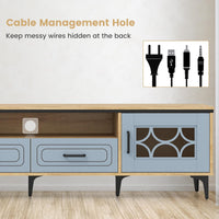 Tangkula Farmhouse TV Stand for TVs up to 80” 71” Entertainment Center with 2 Drawers