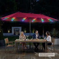 Tangkula Patio Umbrella with Solar Lights | Multi-Colored LED Lights