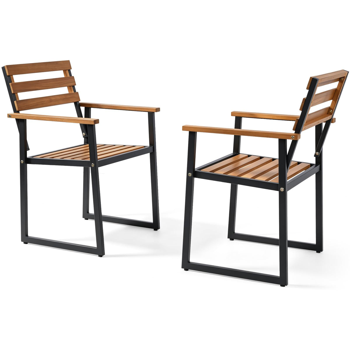 Tangkula Acacia Wood Outdoor Dining Chairs Set