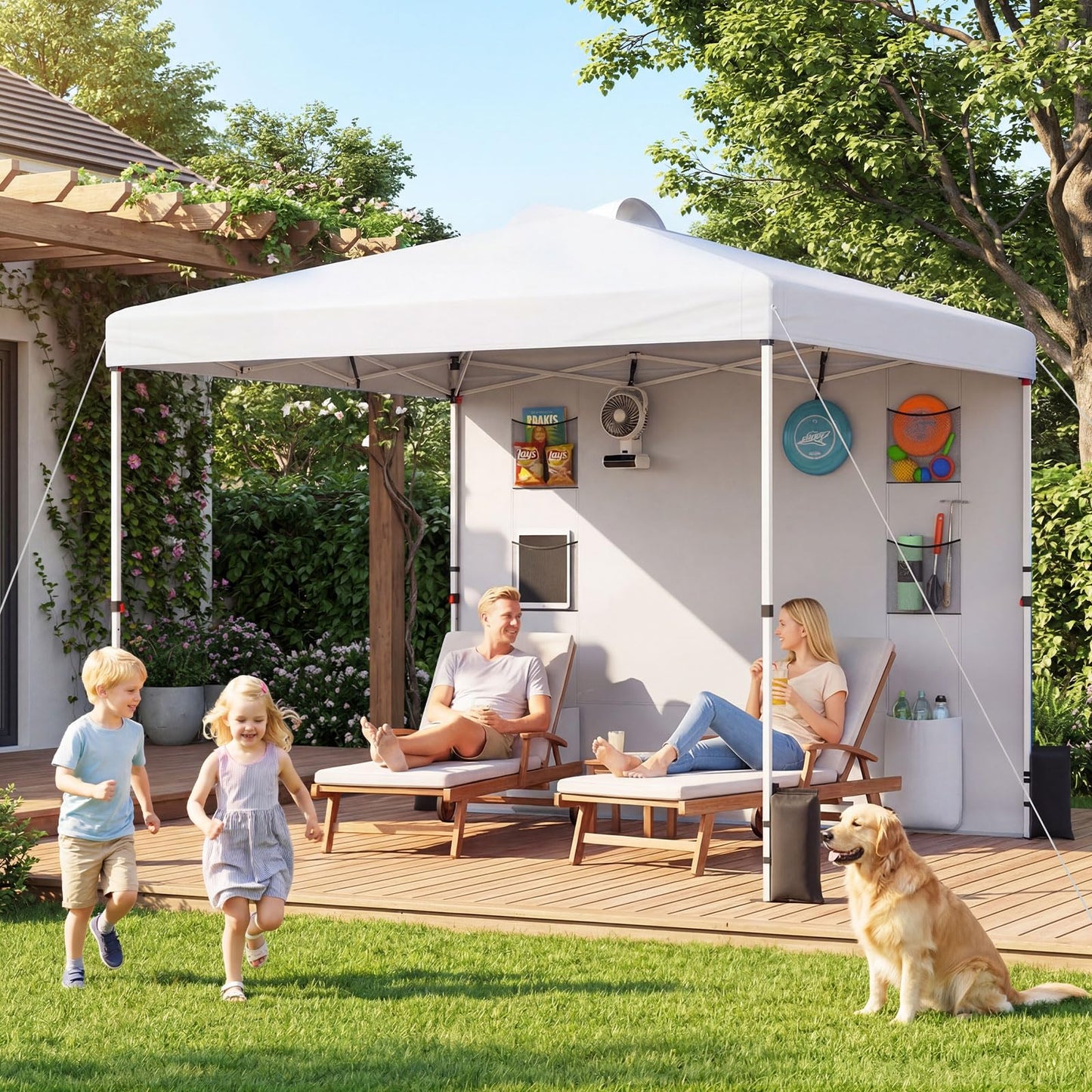 Tangkula 10x10 Ft Pop Up Canopy with Sidewall UPF50+ Commercial Canopy Tent