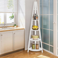 Tangkula 5 Tier Corner Shelf, 69 Inch Tall Corner Bookshelf Ladder Shelf Plant Stand for Living Room Home Office