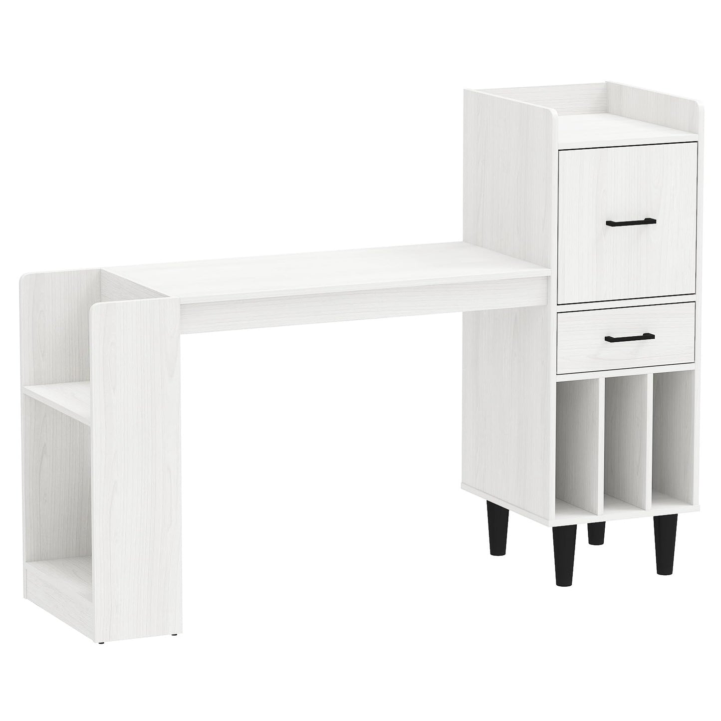 Tangkula Computer Desk with Storage Drawers & Bookshelf