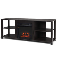 2-Tier TV Stand, Entertainment Television Stands Suitable for 18" Electric Fireplace (Not Included)
