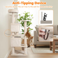 Tangkula 52 Inch Multi-Level Cat Tower with Sisal Scratching Posts