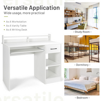 Tangkula Computer Desk with Drawer & Keyboard Tray