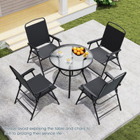 Ensemble de salle à manger Tangkula 6 pièces pour terrasse avec parasol pour jardin