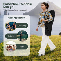 Tangkula Reclining Camping Chair with Removable Footrest