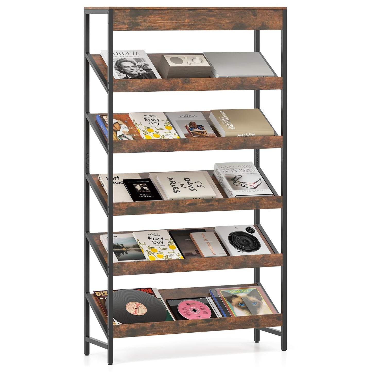 Tangkula Étagère à 6 niveaux Bibliothèque haute autonome (1/2)