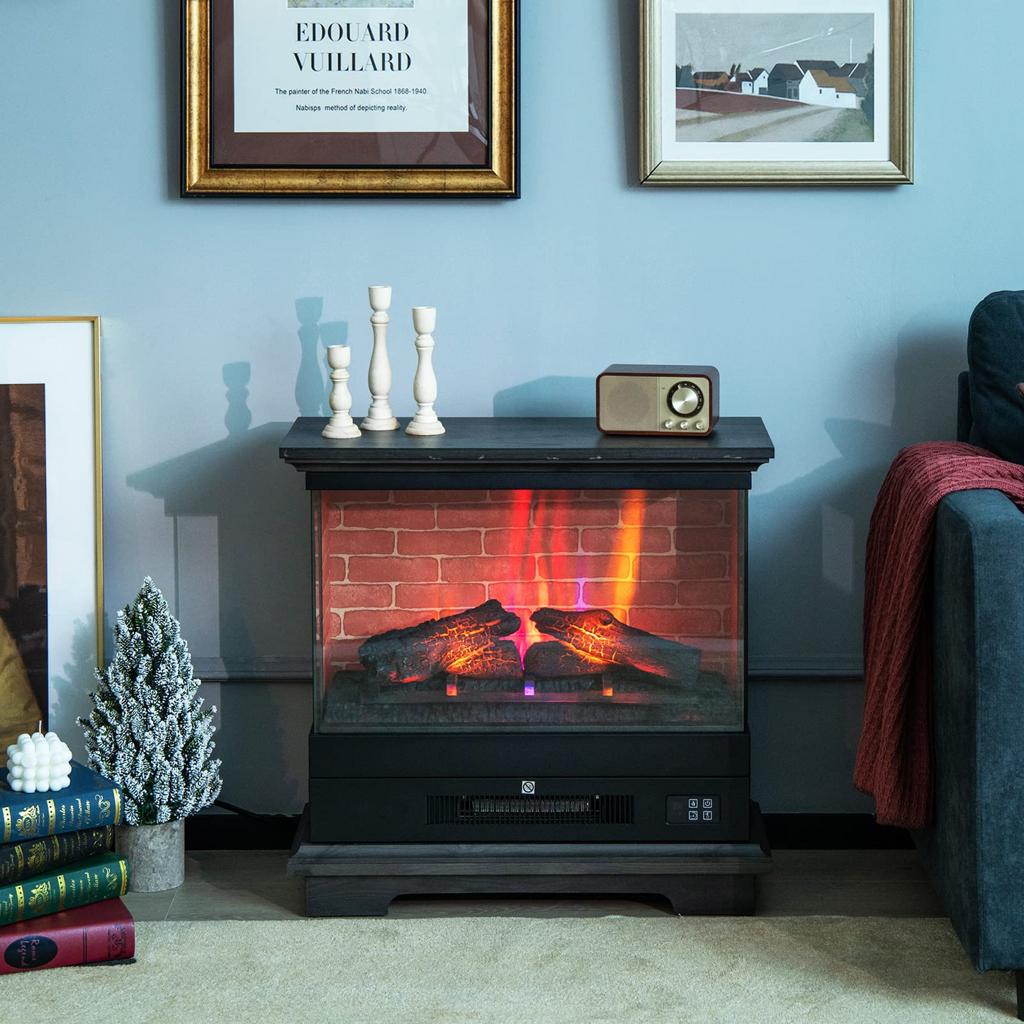 27 Inch Freestanding Fireplace - Tangkula
