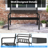 Tangkula 50” Outdoor Metal Park Bench