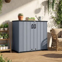 Tangkula 23.5 Cu.ft Outdoor Storage Shed with Floor & Lockable Door