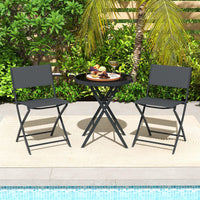Ensemble bistrot pliant 3 pièces Tangkula avec siège en tissu respirant et plateau de table en verre trempé