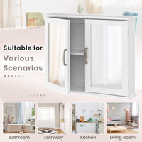 Tangkula Medicine Cabinet with Double Mirror Doors