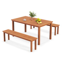Tangkula Set of 3 Patio Dining Set for 4