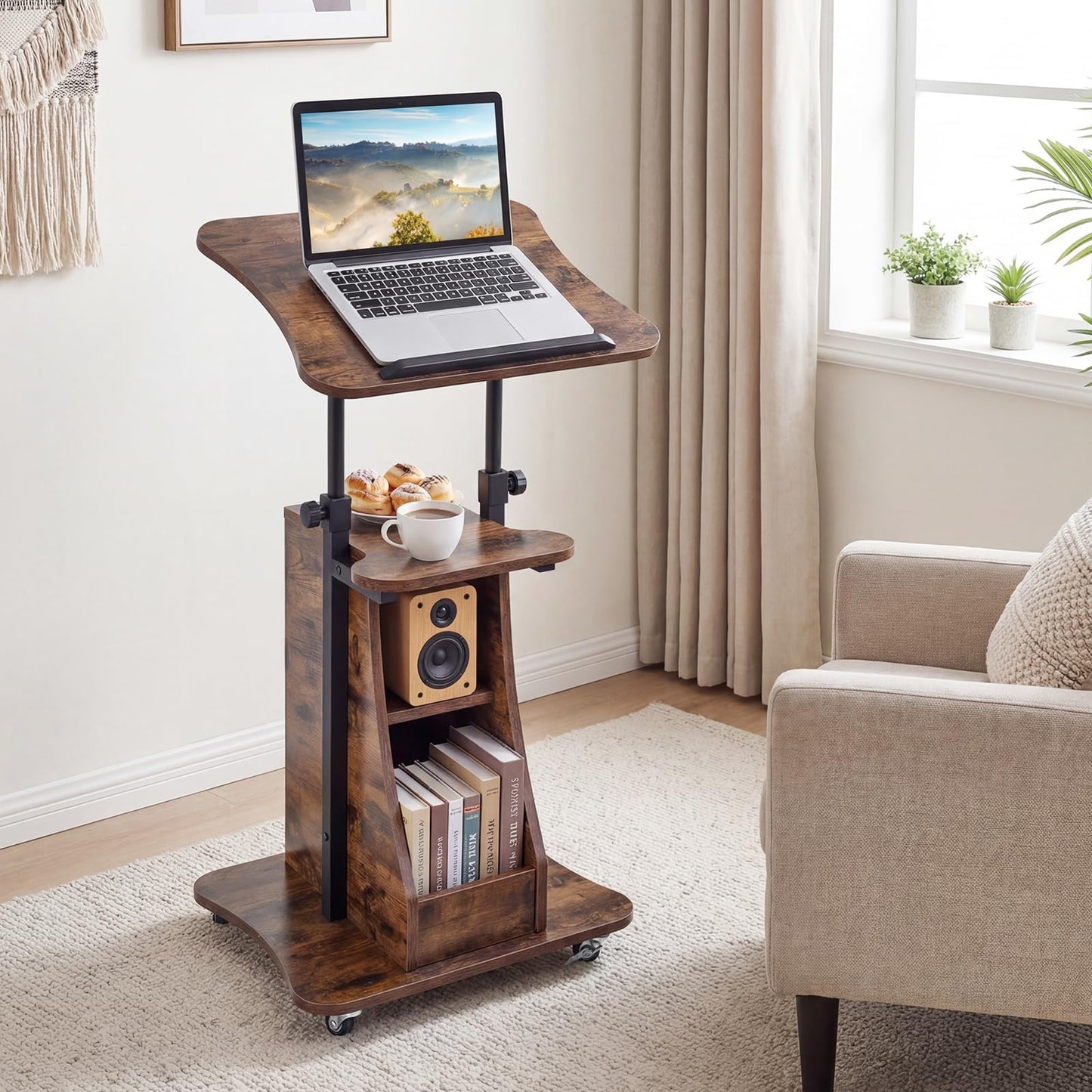 Tangkula Mobile Lectern Podium for Home Office School