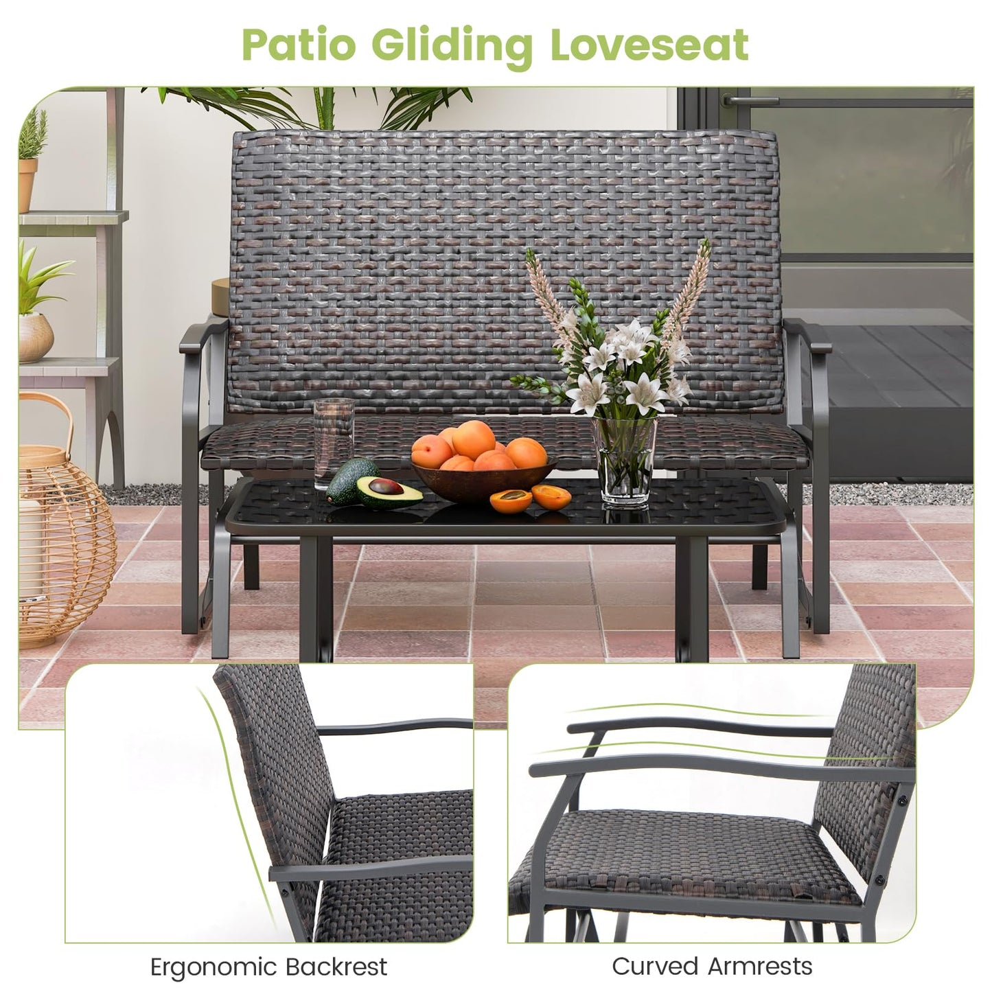 Banc balançoire de jardin Tangkula