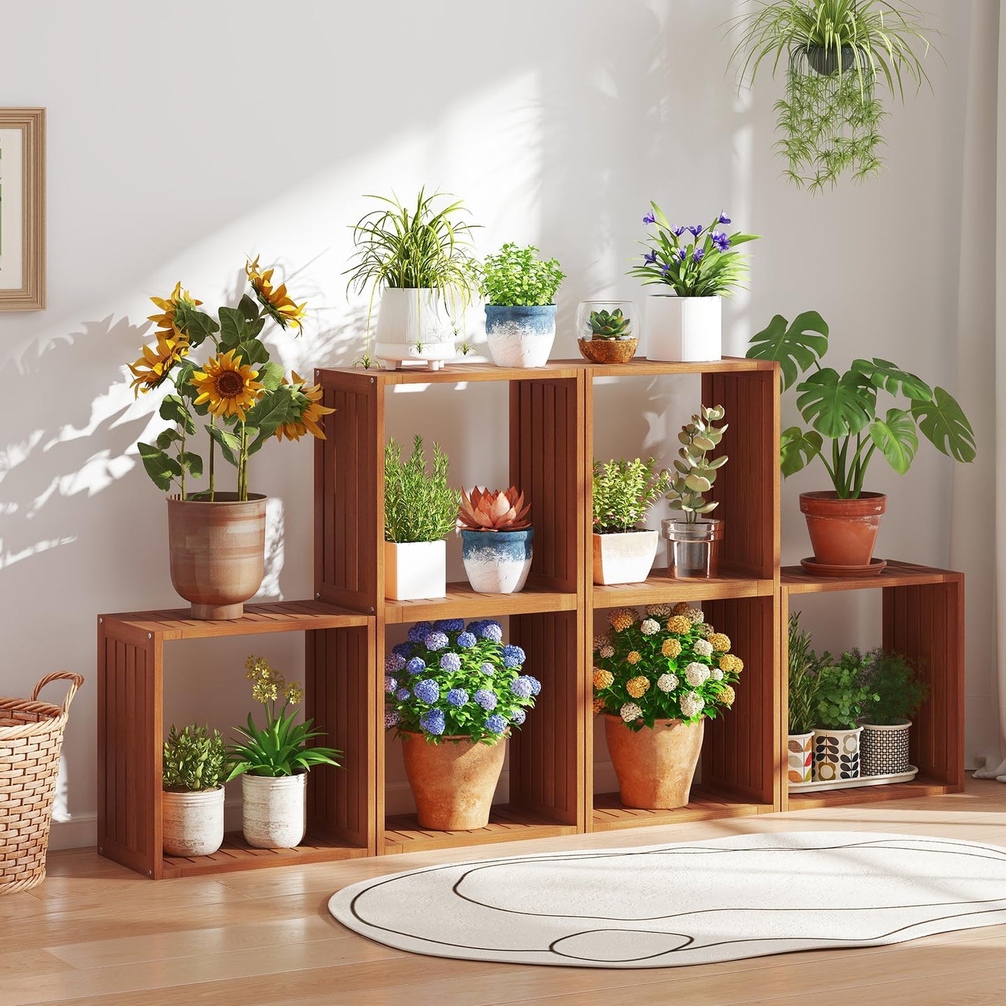 Tangkula 3/6 Cube Storage Organizers Stackable Bookcase Shelves(1/2)