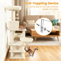 Tangkula Arbre à Chat Multi-Niveaux de 168 cm, Meuble d'Escalade pour Chats d'Intérieur