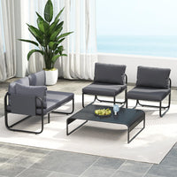 Tangkula Patio Sofa Chairs Set of 2/4 with Removable Cushions