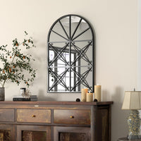 Tangkula 23" x 34" Arched Window Mirror, Modern Decorative Arch Mirror