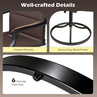 Tangkula 4 Swivel Chairs and 37" Square Patio Table with Umbrella Hole
