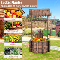 Jardinière décorative en forme de puits Tangkula pour l'extérieur (22" x 22" x 45")