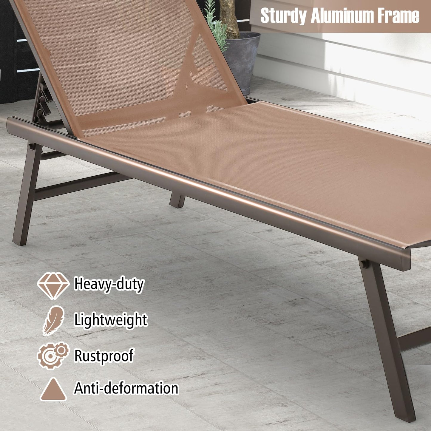 Tangkula 3 Piece Patio Chaise Lounge Set with Coffee Table