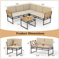Tangkula L Shaped Outdoor Sectional Sofa Set