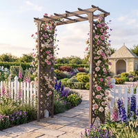 Tangkula 85" Wood Garden Arch Trellis for Climbing Plants
