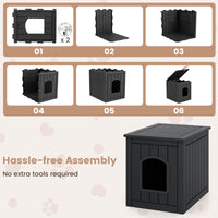 Tangkula Litter Box Enclosure with Flip Front Door & Raised Floor