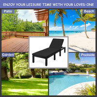 Tangkula Patio Wicker Lounge Chair, Outdoor Rattan Adjustable Reclining Backrest Lounger Chairs