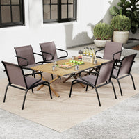Tangkula Patio Chairs Set of 2/4/6 with Armrests for Poolside