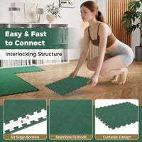 Tapis d'exercice emboîtables 60 x 60 cm avec bords pour salon